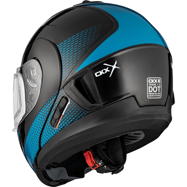 Casque Modulaire de Motoneige Tranz 1.5 AMS Cyber Bleu, Dos