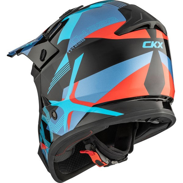 Casque Intégral Hors-Route TX228 Lord Bleu/Rouge Derrière