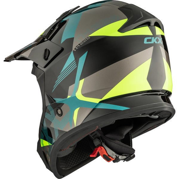 Casque Intégral Hors-Route TX228 Lord Jaune/Bleu Derrière