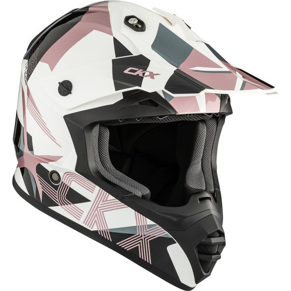 Casque Intégral Hors-Route TX228 Lord Blanc/Rose