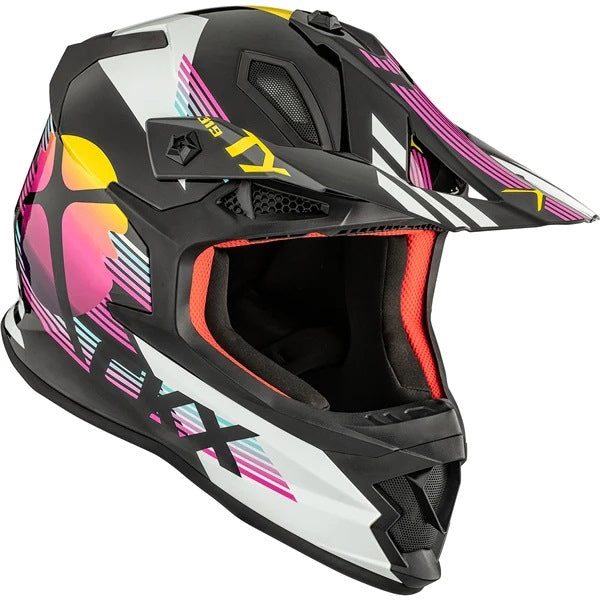Casque Intégral  Hors-Route TX319 Galactic Blanc Noir, côté droit