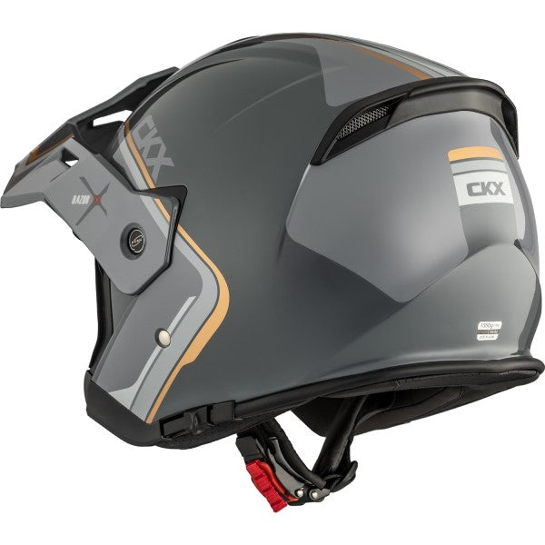 Casque Ouvert de Moto Razor-X Outbound | Gris, derrière 