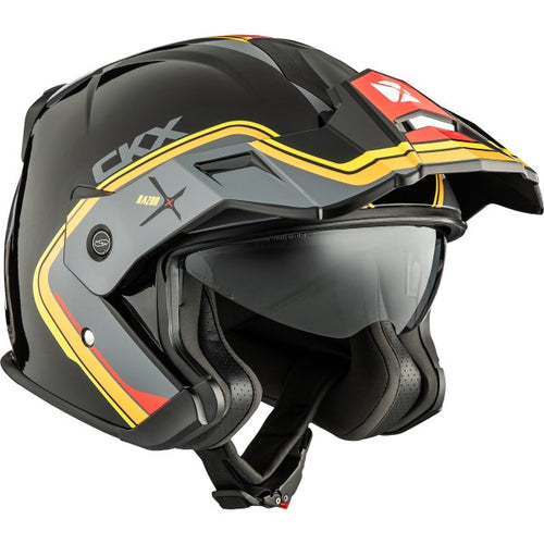 Casque Ouvert de Moto Razor-X Outbound | Noir et orange de face