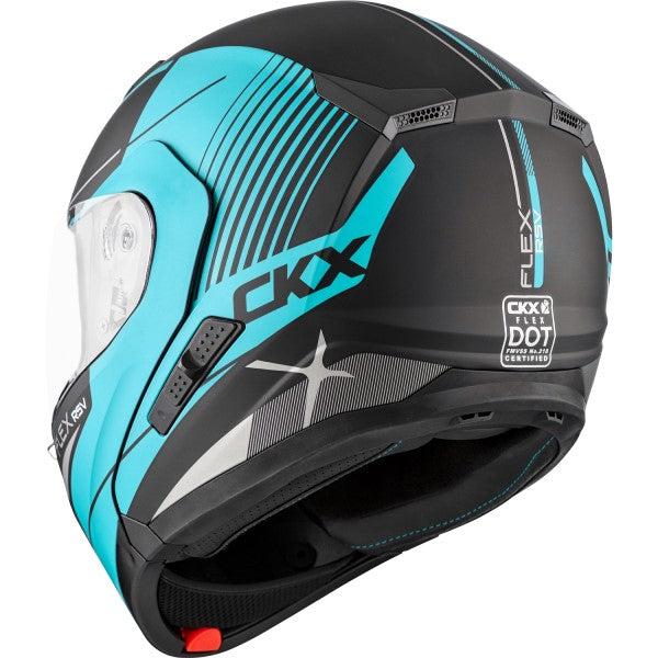 Casque Modulaire de Moto Flex Rsv Tempo| Noir et bleu, derrière 