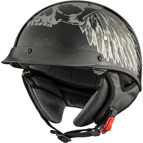 Casque Ouvert de Moto Revolt RSV Pariah Noir incliné de droite