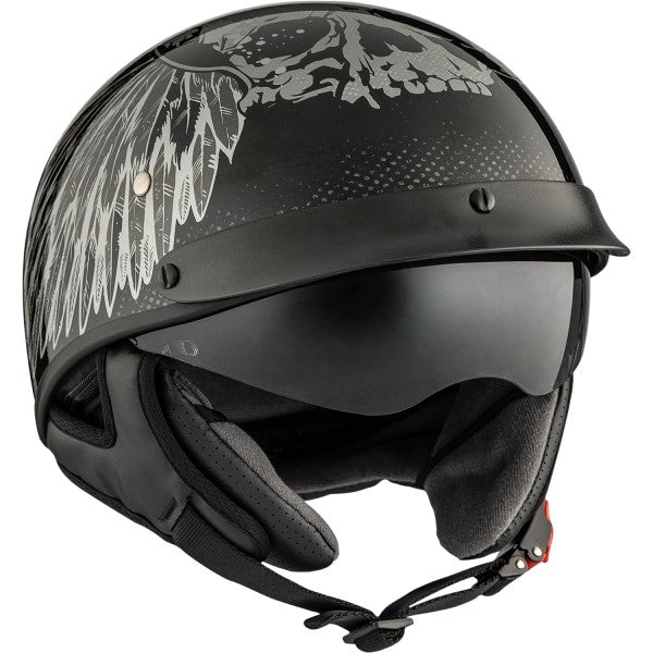 Casque Ouvert de Moto Revolt RSV Pariah Noir incliné de gauche