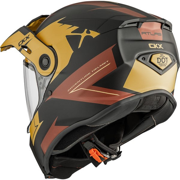 Casque Intégral de Moto Atlas Scorpio Beige côté arrière