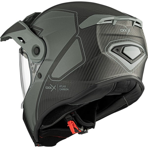 Casque Intégral de Moto Atlas Byway Kaki côté arrière