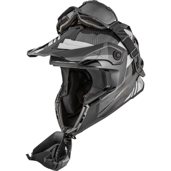 Casque de Snowcross Titan Original Carbone Argent composants