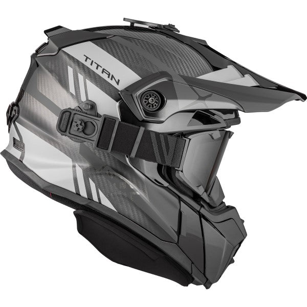 Casque de Snowcross Titan Original Carbone Argent de gauche