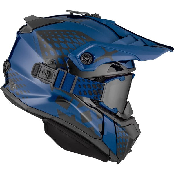 Casque de Snowcross Titan Original Bleu Foncé de gauche