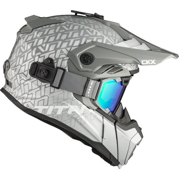 Casque de Snowcross Titan Air Flow Argent de gauche