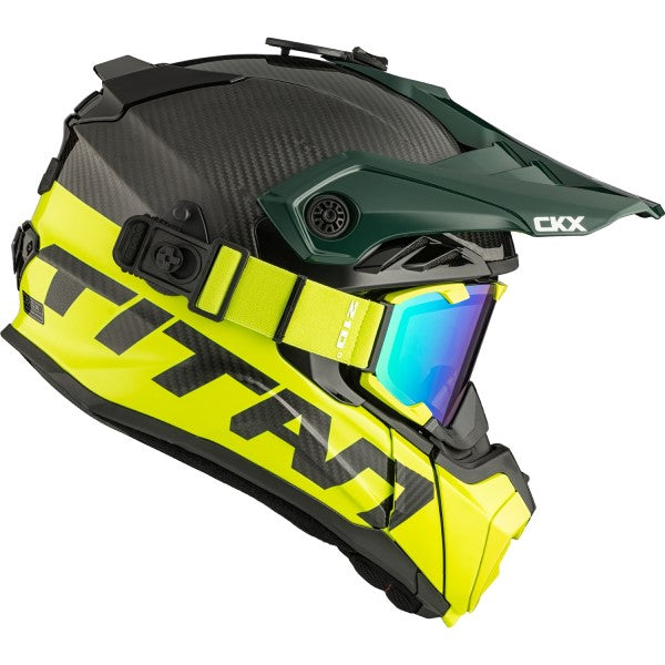 Casque de Snowcross Titan Original Carbone Stalwart Lime de gauche