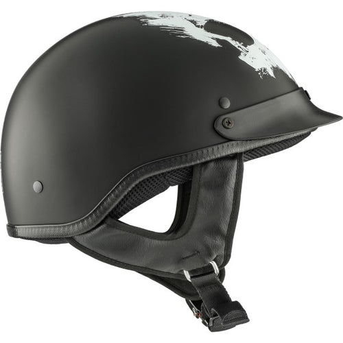 Casque Ouvert de Moto Bullet Lull Blanc/Noir de gauche