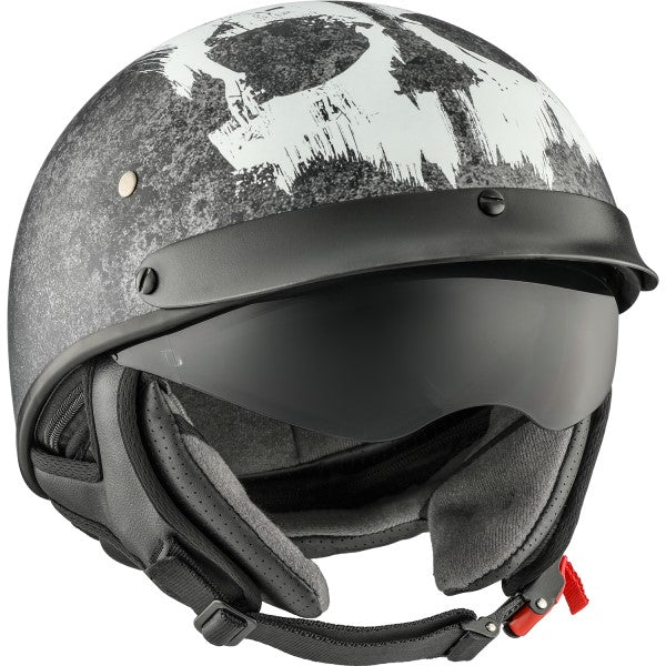 Casque Ouvert de Moto Revolt RSV Lull Blanc/Noir avec visière incliné de gauche