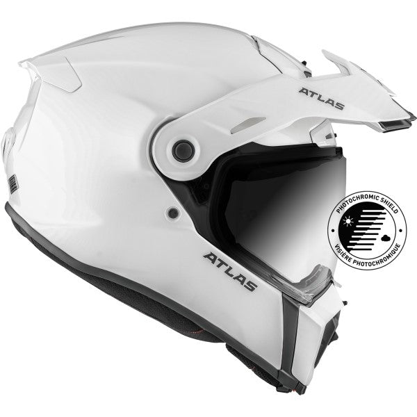 Casque Aventure Atlas Solid Blanc de gauche