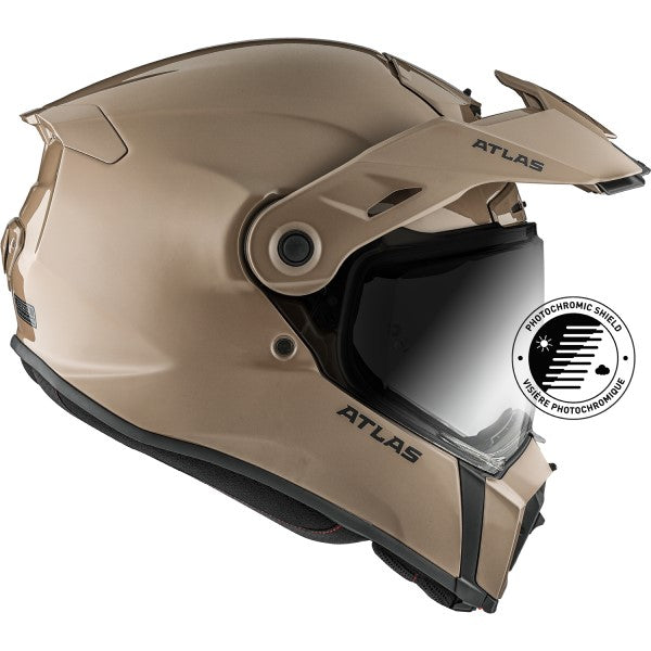 Casque Aventure Atlas Solid Sable de gauche