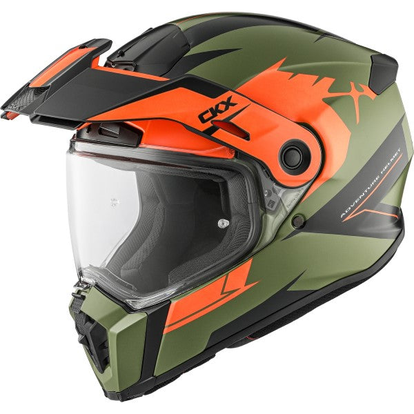 Casque Aventure Atlas Scorpio Vert/Orange incliné de droite