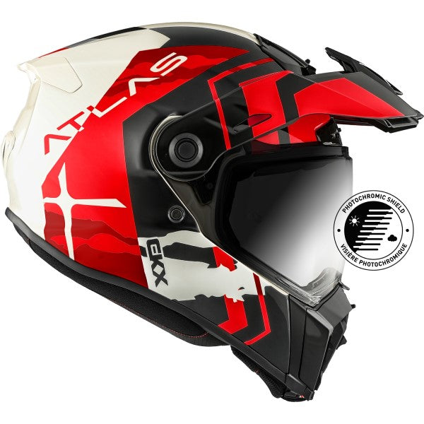 Casque Aventure Atlas Equinox Rouge Visière Photochromique de gauche