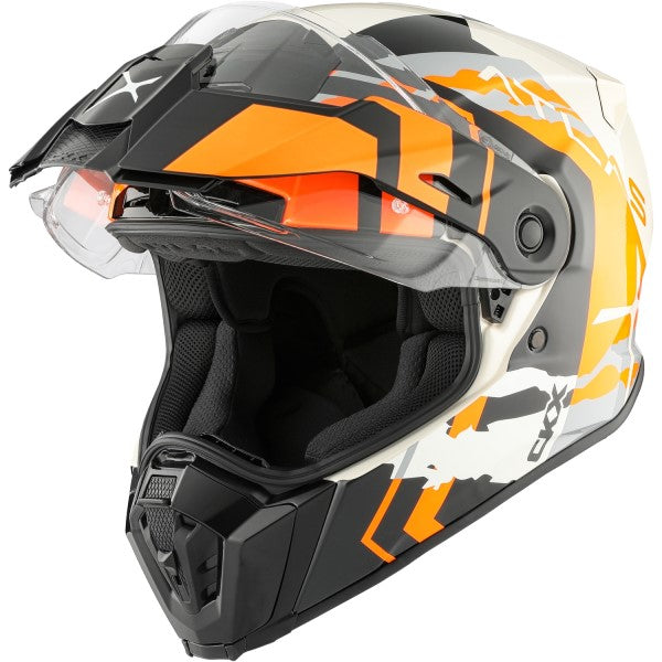 Casque Aventure Atlas Equinox Orange Visière Photochromique ouverte incliné de droite