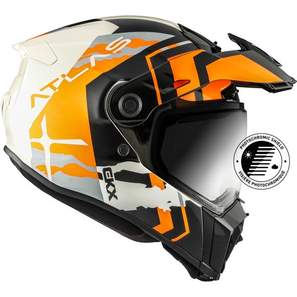 Casque Aventure Atlas Equinox Orange Visière Photochromique de gauche