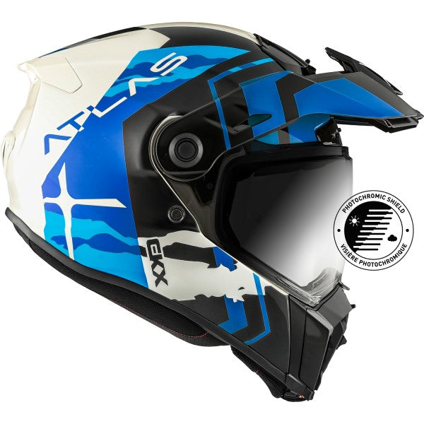 Casque Aventure Atlas Equinox Bleu Visière Photochromique de gauche