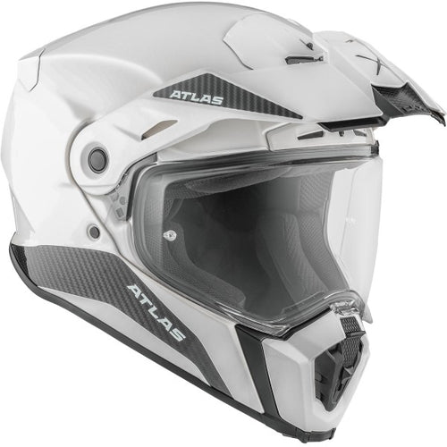 Casque Aventure Atlas Carbon Blanc incliné de gauche