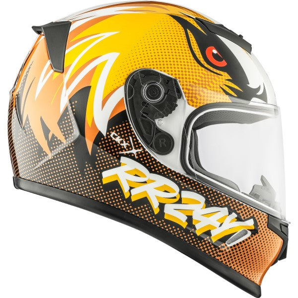 Casque Intégral de Moto RR24Y Hawk Junior Jaune/Orange de gauche