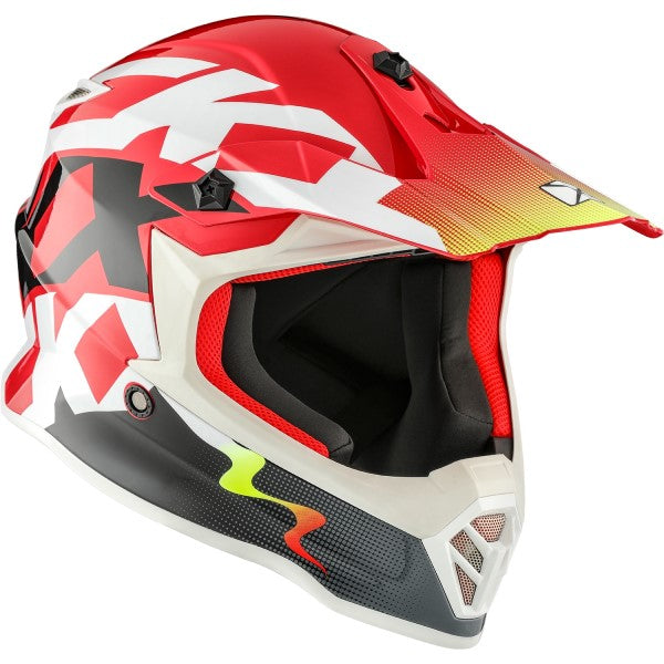 Casque de Motocross TX019Y Howl Junior Rouge incliné de gauche