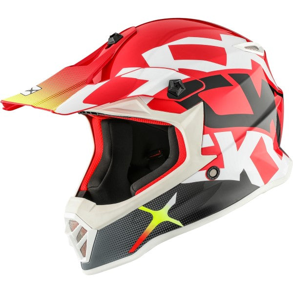Casque de Motocross TX019Y Howl Junior Rouge incliné de droite