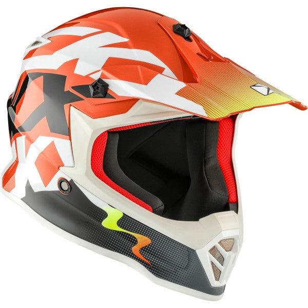 Casque de Motocross TX019Y Howl Junior Orange incliné de gauche