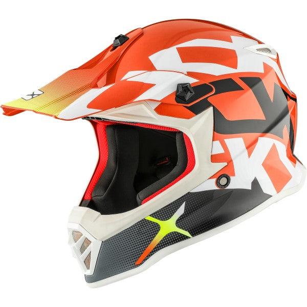 Casque de Motocross TX019Y Howl Junior Orange incliné de droite
