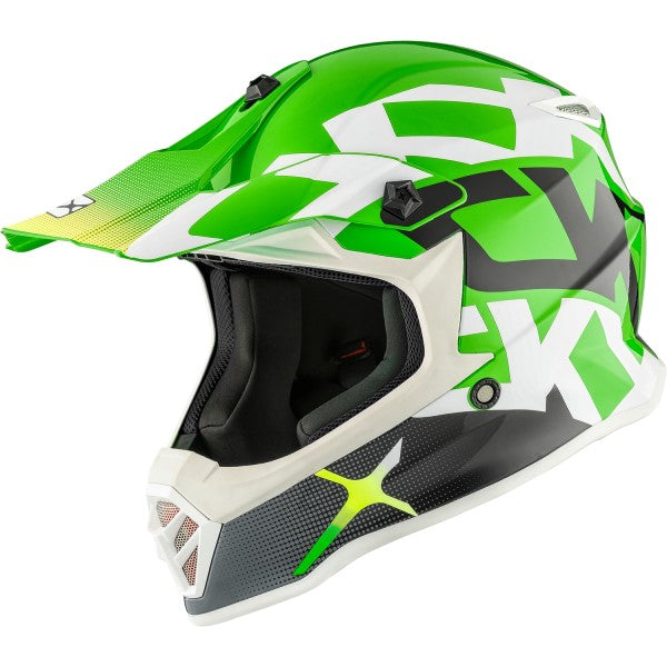 Casque de Motocross TX019Y Howl Junior Vert de gauche