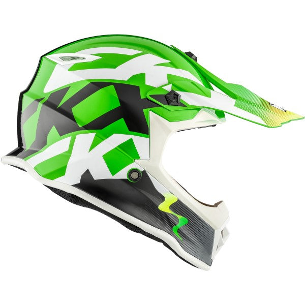 Casque de Motocross TX019Y Howl Junior Vert de gauche