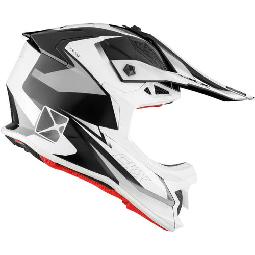Casque de Motocross TX319 Skyway Blanc/Gris de gauche