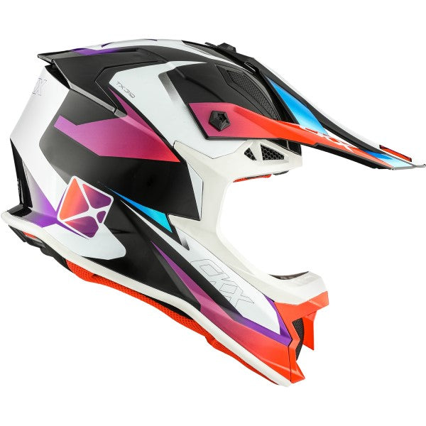 Casque de Motocross TX319 Skyway Blanc/Multicolore de gauche
