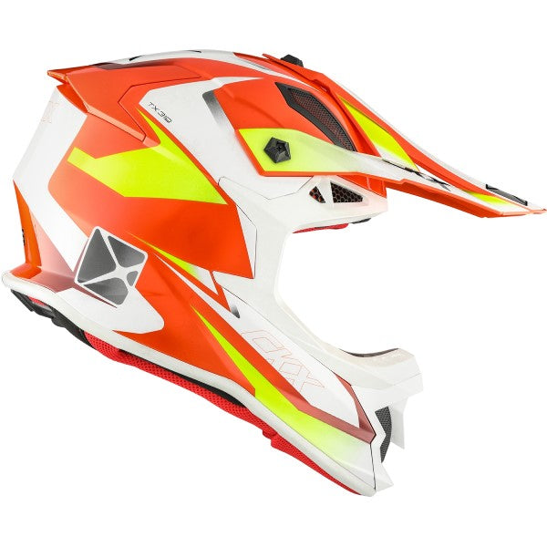 Casque de Motocross TX319 Skyway Blanc/Orange de gauche