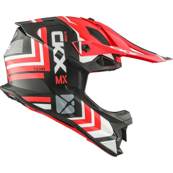 Casque de Motocross TX319 Arrow Rouge/Noir de gauche