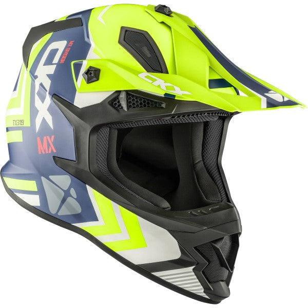 Casque de Motocross TX319 Arrow Haute-Visibilité incliné de gauche