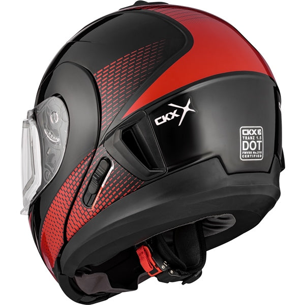 Casque Modulaire de Motoneige Tranz 1.5 AMS Cyber Rouge, Dos