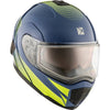 Casque Modulaire de Motoneige Tranz 1.5 AMS Cyber Bleu Jaune, de face
