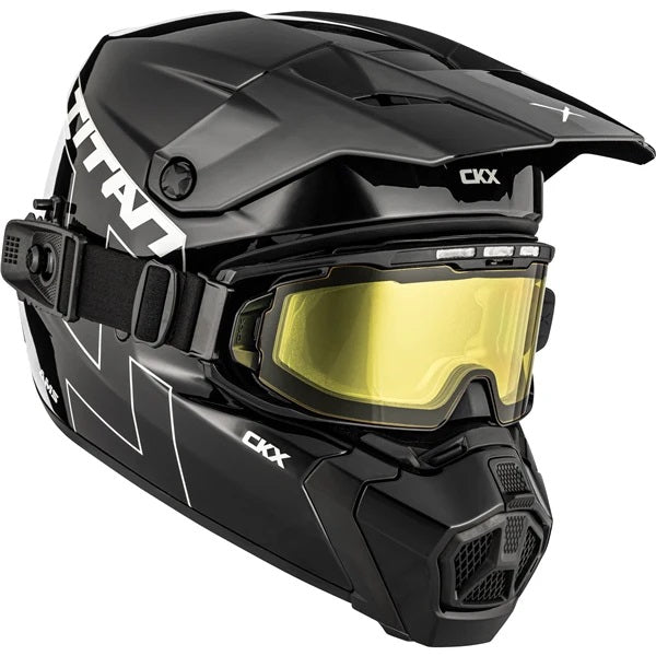 Casque Titan AMS Solid - Lunettes Apex Incluse Noir Lustré, côté droit