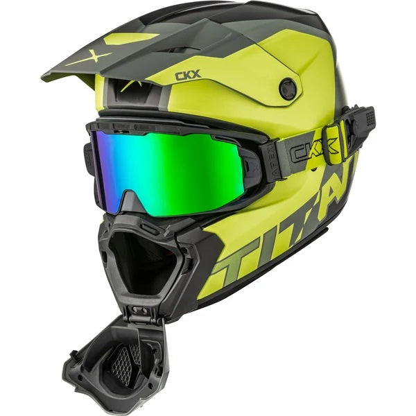 Casque Titan AMS Nunavut - Lunettes Apex Incluse Vert Mat, côté gauche