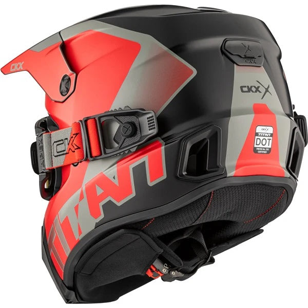 Casque Titan AMS Nunavut - Lunettes Apex Incluse Rouge, Arrière