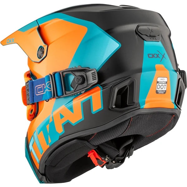 Casque Titan AMS Nunavut - Lunettes Apex Incluse  Orange Bleu, Arrière