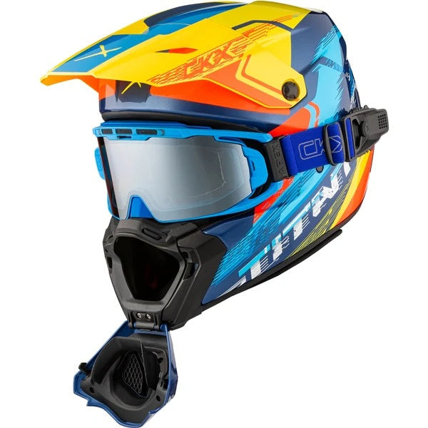 Casque Titan AMS Concordia - Lunettes Apex Incluse Bleu Jaune, côté gauche