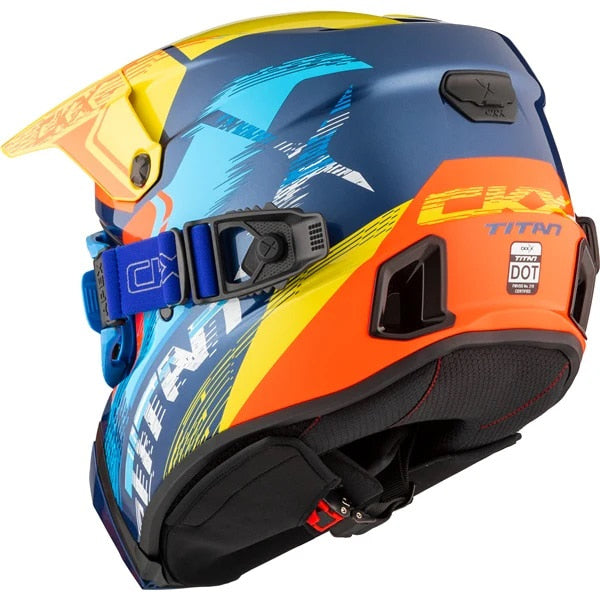 Casque Titan AMS Concordia - Lunettes Apex Incluse Bleu Jaune, Arrière