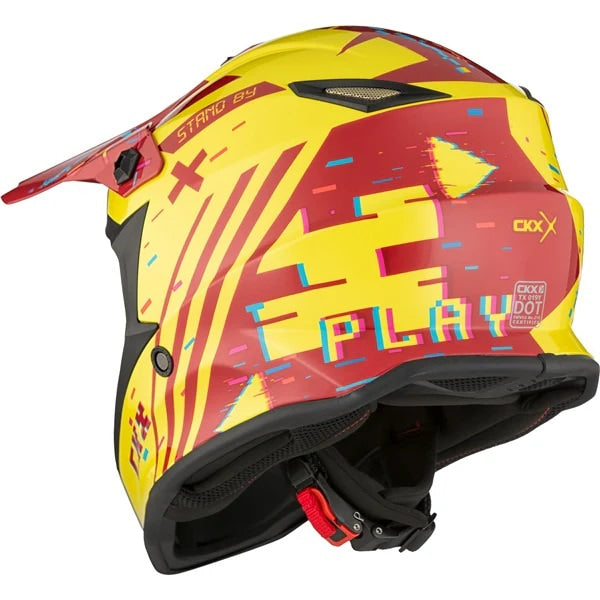 Casque TX019Y Error Junior Rouge Jaune, Dos