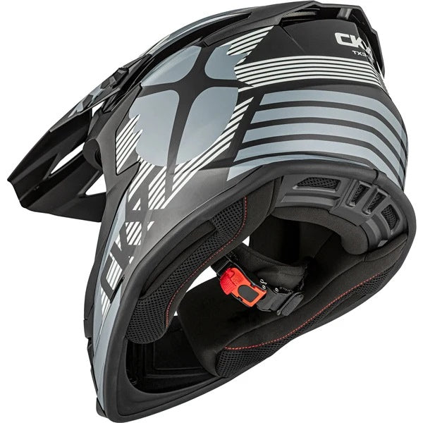 Casque de Motocross TX019Y Galactic Junior Gris, Dessous