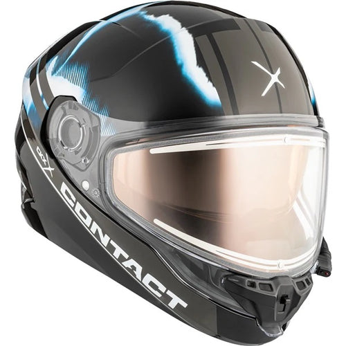 Casque Intégral de Motoneige Contact Onyx Noir incliné de face